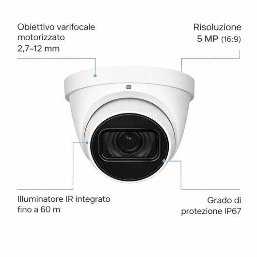 Dahua hac-hdw1500tmq-z-a telecamera hdcvi eyeball 5 mp ir smart