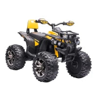 Quad per Bambini Elettrico 12V con Fari e Batteria Ricaricabile, Età 3-5 Anni, 100x65x73cm, Giallo