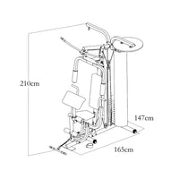 ONIVAL - Stazione da fitness multifunzionale professionale con blocco pesi da 70kg + sacco da box + punching ball + barra trazioni superiore e inferiore, pressa toracica, stazione a farfalla. Peso max utente 120kg