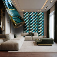 Rotolo da 3,6mq Rivestimento AUTOADESIVO in SXP thermo/acustico MARMO LUCIDO HI-RES 1200x3000x2,5mm HYDRO. Col. PLD-2031 GREEN