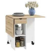 Tavolo da Pranzo Pieghevole, Tavolo da Cucina Estensibile, per 2-4 Persone, 2 Ali, 120 x 72 x 75 cm, Rovere