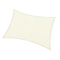 Vela Ombreggiante Rettangolare, Impermeabile e Anti-Raggi UV in HDPE, 3x4m, Crema