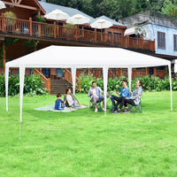 Tendone impermeabile portatile con 4 pareti rimovibili, Gazebo da esterno 6x3x2,5m Bianco-Gazebo