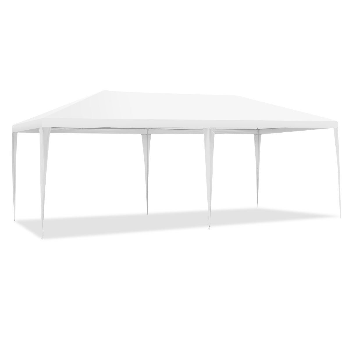 Tendone impermeabile portatile con 4 pareti rimovibili, Gazebo da esterno 6x3x2,5m Bianco-Gazebo