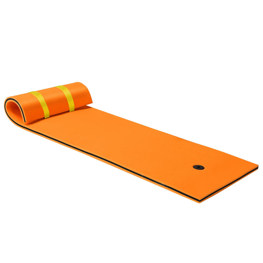 Materassino galleggiante 210 x 66 cm per piscina e spiaggia leggero con corda elastica schiuma XPE arancione 20_0014266