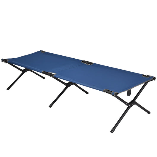 Letti da campeggio pieghevoli 190 x 67 x 42 cm Struttura in metallo Robusto tessuto Oxford Portata 135 kg per Viaggi Camping Beach Blu 20_0006892