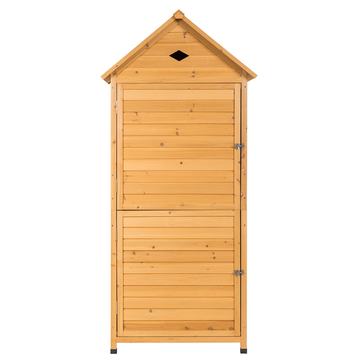 Casetta da giardino da esterno con 5 ripiani, cabina in legno di abete con serratura, tetto in lamiera zincata 20_0005485