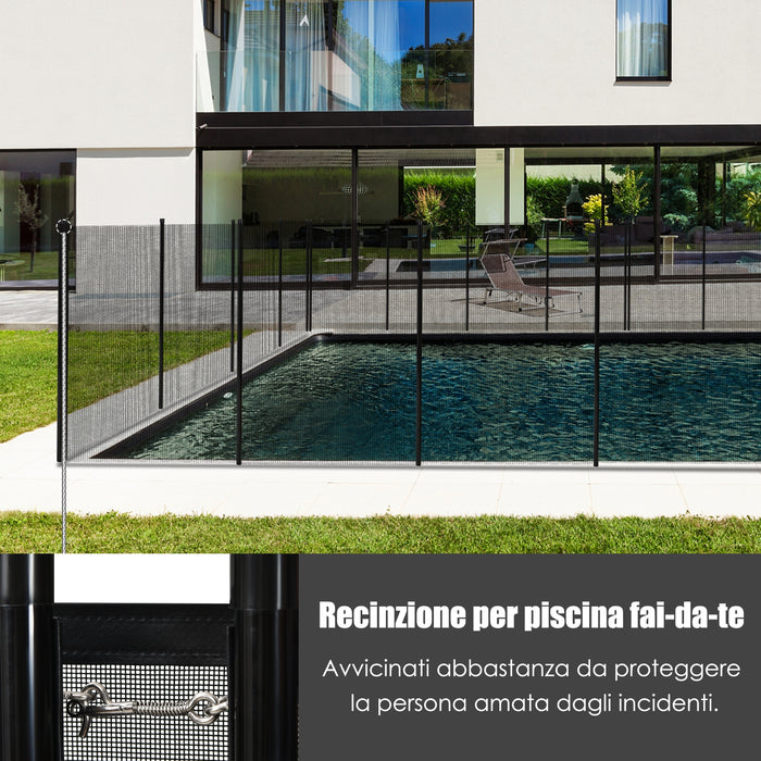 Recinzione di protezione per piscina in alluminio e tessuto Barriera protettiva cancelletto di sicurezza per piscine 366x122cm-Nuotare