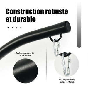 Sedia sospesa da giardino supporto portata max 150 kg altezza 207 cm base a croce in acciaio forma c indoor/outdoor 20_0009304