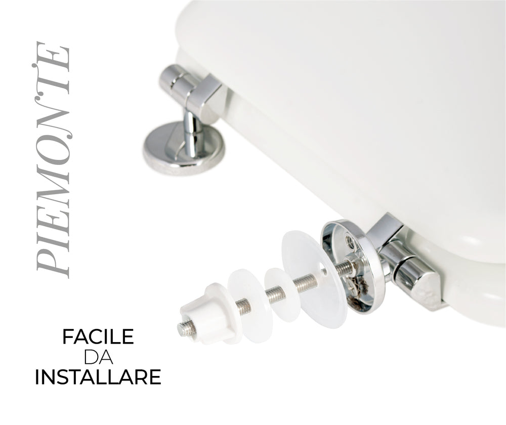 Sedile per WC modello PIEMONTE - Misure 37x43,6 cm.