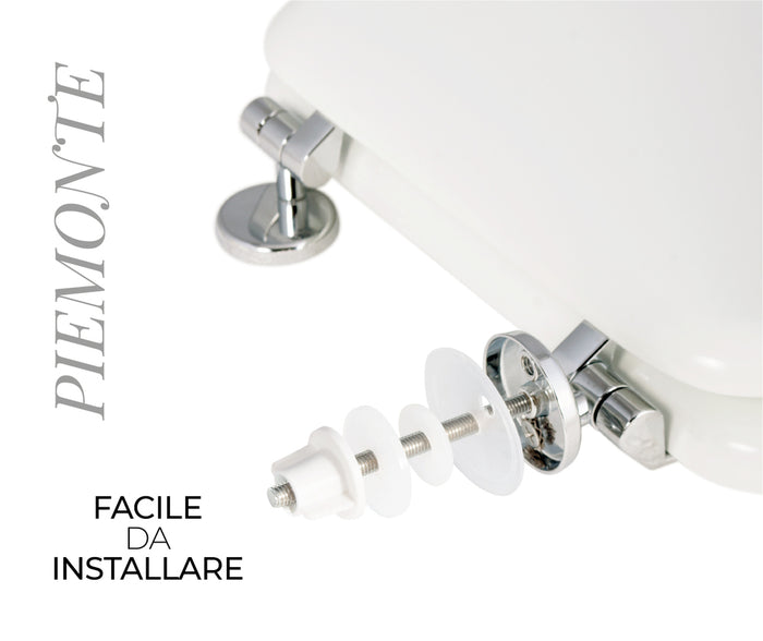 Sedile per WC modello PIEMONTE - Misure 37x43,6 cm.