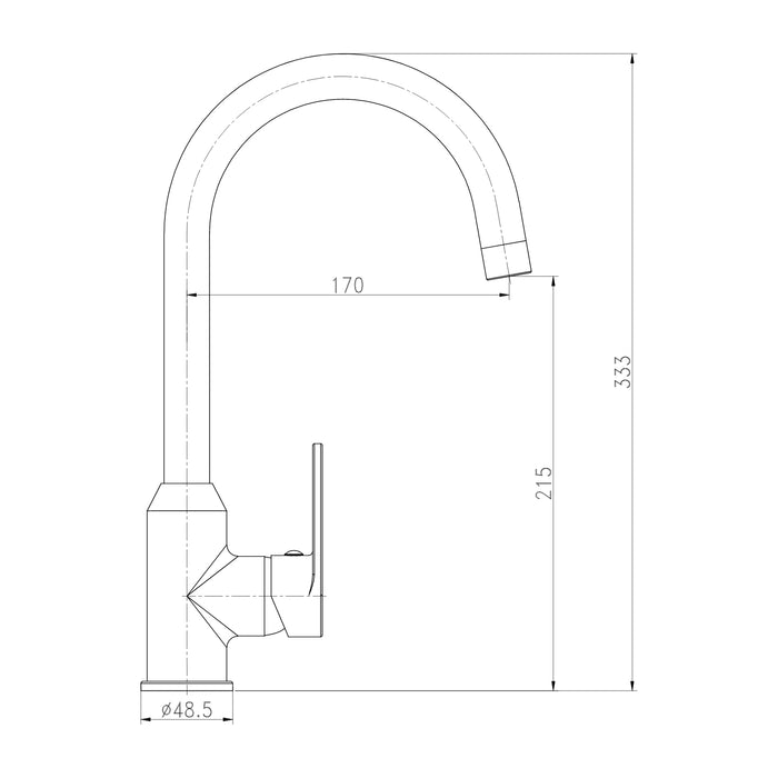 Miscelatore monocomando lavello cucina canna orientabile sofia installazione rapida *** finitura- nero opaco, confezi...