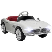 Macchina Elettrica per Bambini a 2 Porte con Licenza BMW 507, con Clacson e Telecomando, 115x55x47 cm, Bianca