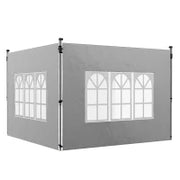 Set di 2 Pannelli Laterali per Gazebo da 3 x 3 m/3 x 4 m, Pannello per Gazebo con Finestra, 295 x 195 cm, Grigio Chiaro