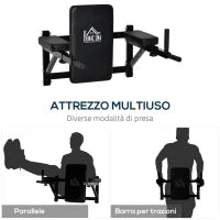 Supporto per Sollevamenti Fissaggio a Parete per Allenamento Muscolari Tubi d'Acciaio Nero