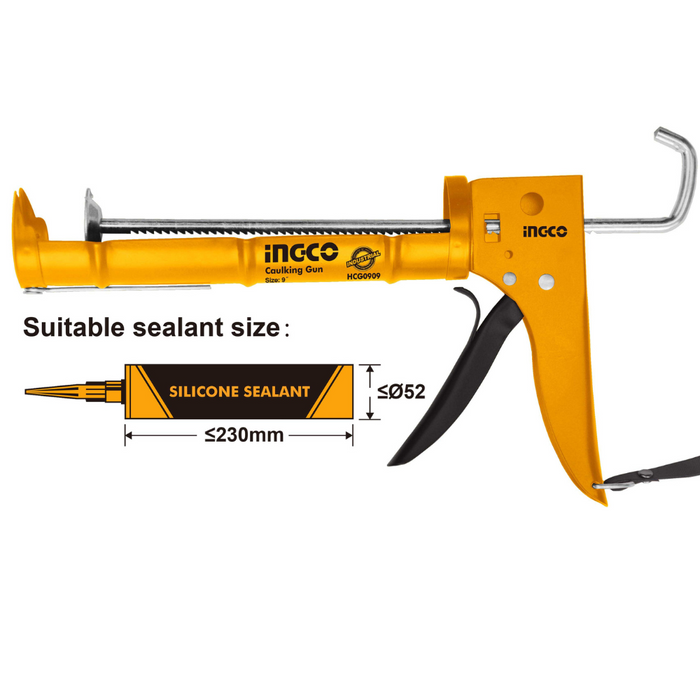 pistola silicone extra spessore 1mm asta dentellata applicazione siliconi ingco