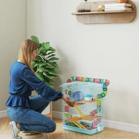 Gabbia per Criceti a 5 Piani con Tubi Colorati, Ruota, Casetta e Accessori, 47x30x59 cm, Azzurro