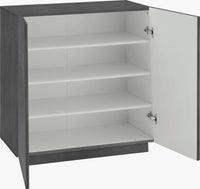 Scarpiera 2 ante L 80.4 x H 86 x P 38 cm 16 paia, grigio