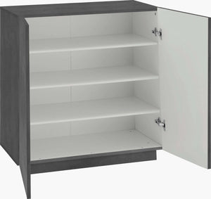 Scarpiera 2 ante L 80.4 x H 86 x P 38 cm 16 paia, grigio