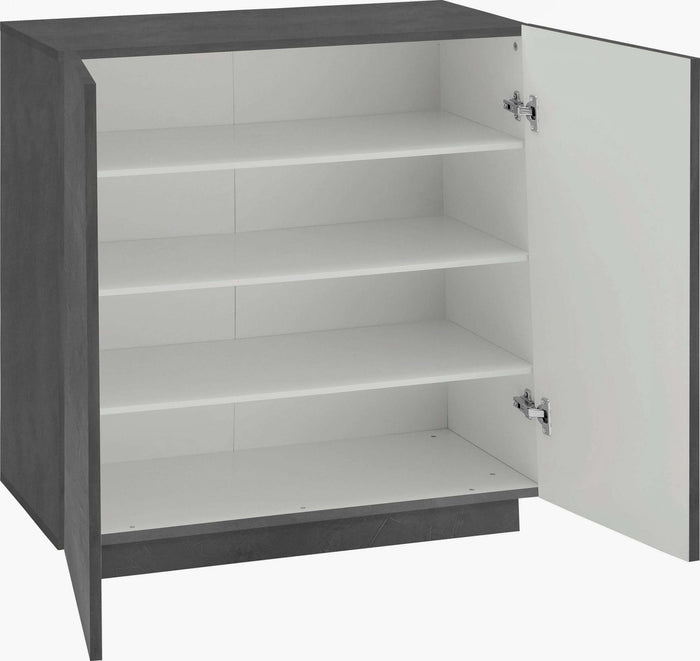 Scarpiera 2 ante L 80.4 x H 86 x P 38 cm 16 paia, grigio