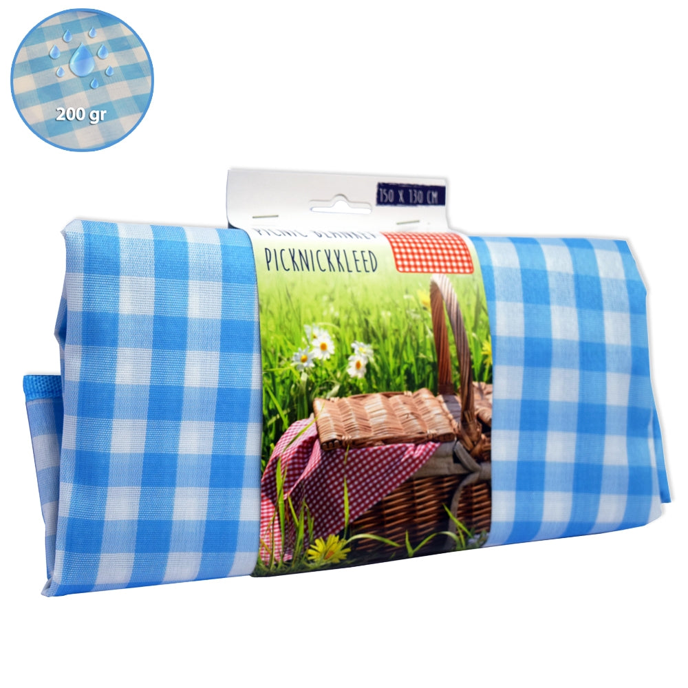 Tovaglia da picnic super tessuto polipropiene 500 gr quadro azzurro