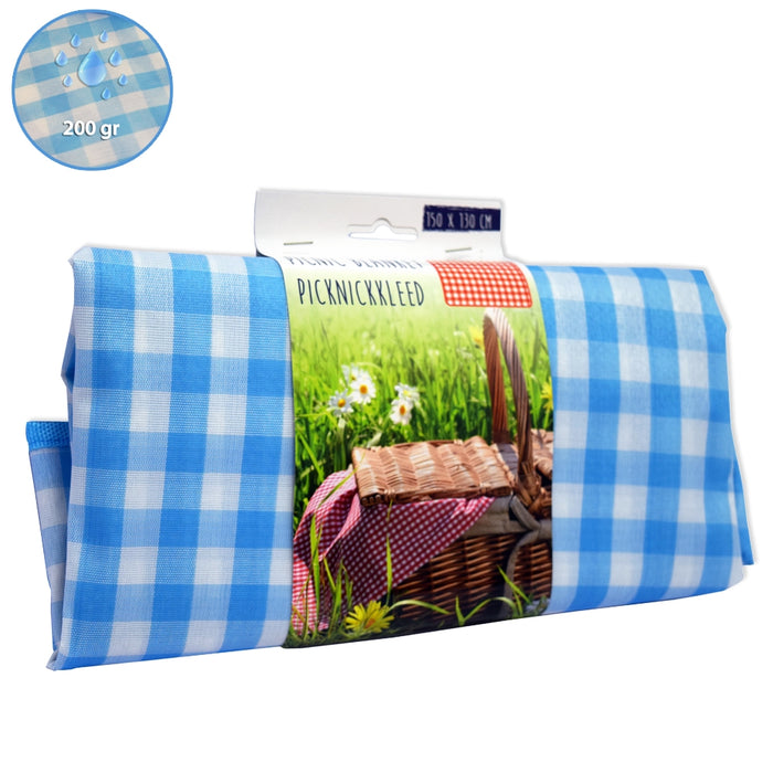 Tovaglia da picnic super tessuto polipropiene 500 gr quadro azzurro