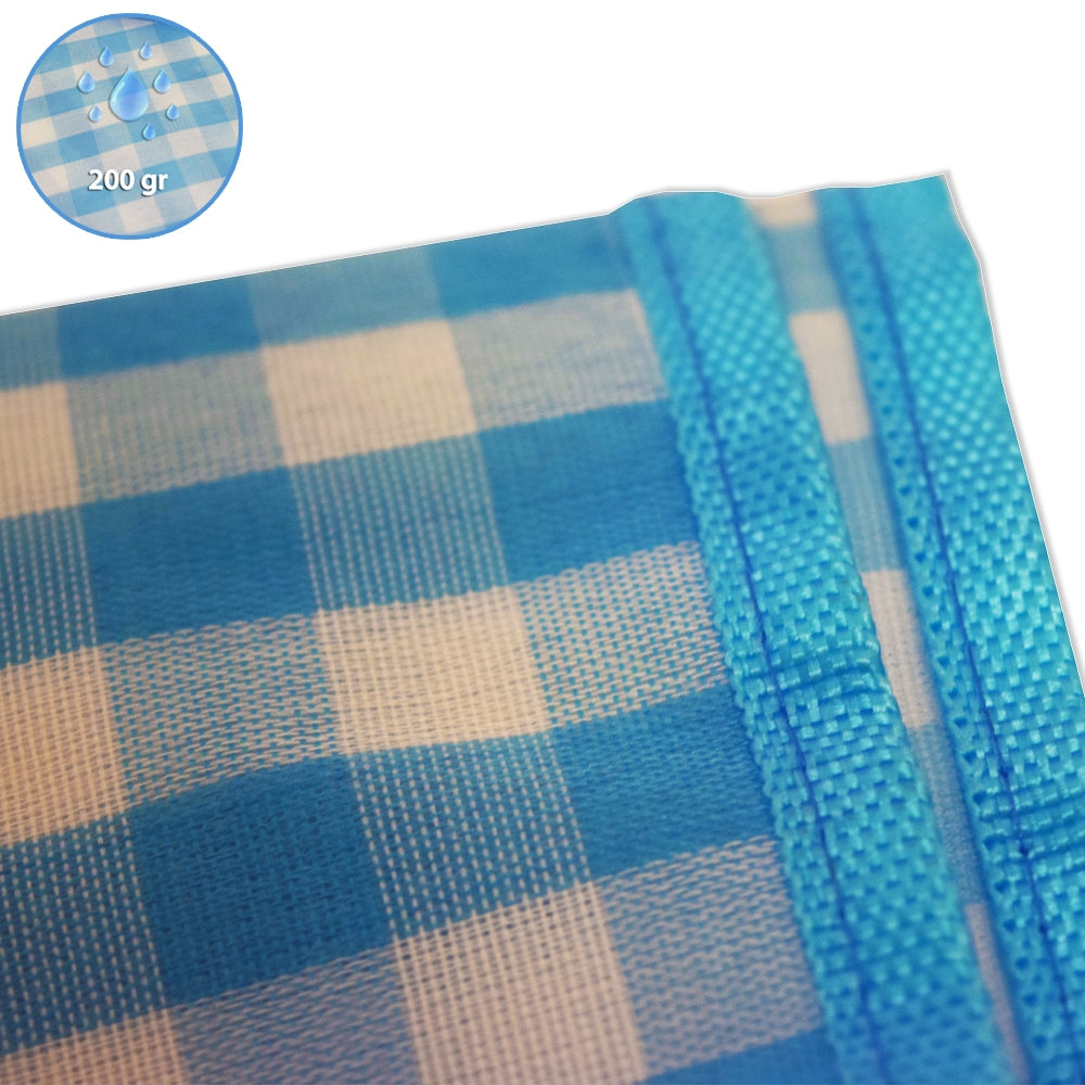 Tovaglia da picnic super tessuto polipropiene 500 gr quadro azzurro
