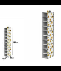 Organizer Armadio 10 Ripiani Scaffale Pensile Porta Oggetti Borse 15x30x120 Cm         