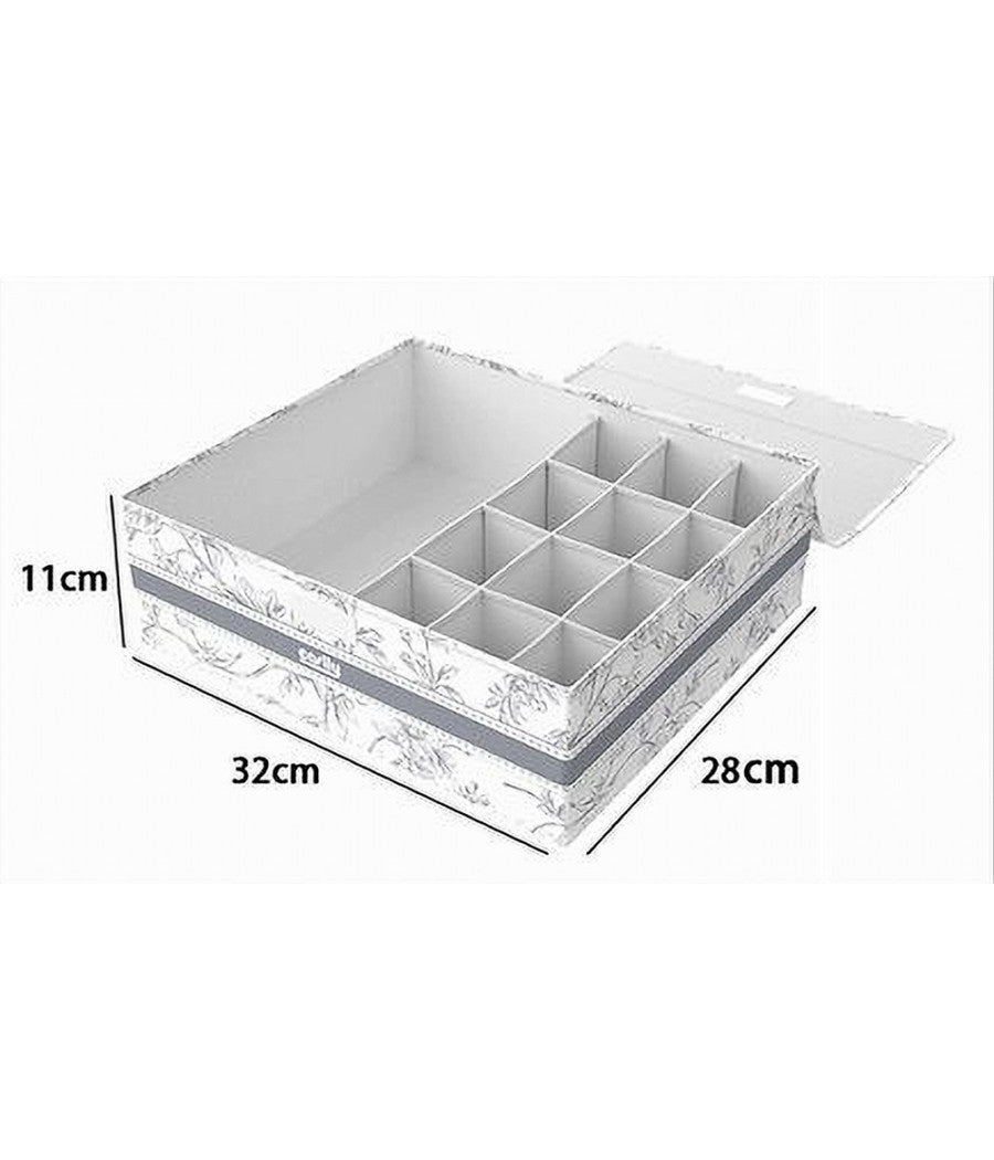 Organizer Armadio 12+1 Scomparti Scatola Salvaspazio 32x28x11 Cm Fantasia 87324         