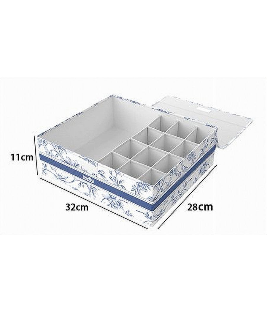 Organizer Armadio 12+1 Scomparti Scatola Salvaspazio 32x28x11 Cm Fantasia 87324         