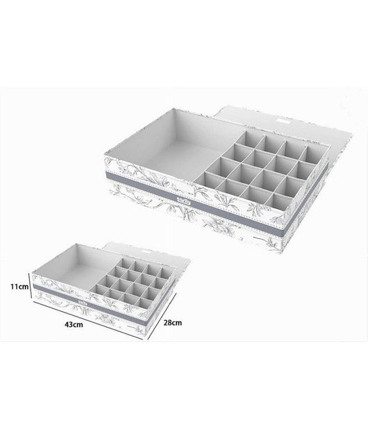 Organizer Armadio 16 + 1 Scomparti Scatola Salvaspazio 43x28x11cm Fantasia 87325         
