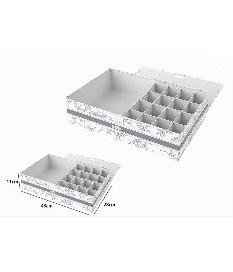 Organizer Armadio 16 + 1 Scomparti Scatola Salvaspazio 43x28x11cm Fantasia 87325         