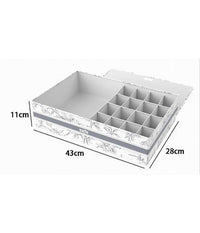 Organizer Armadio 16 + 1 Scomparti Scatola Salvaspazio 43x28x11cm Fantasia 87325         