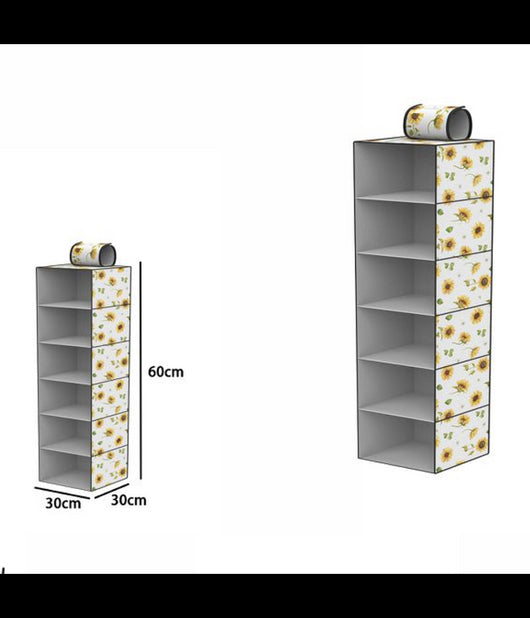 Organizer Armadio 6 Ripiani Strati Pensile Porta Oggetti Scaffale 30x30x60 Cm         