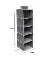 Organizer Armadio Porta Tutto Pensile Tessuto Scarpe Borse 5 Piani 30x30x100cm         