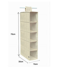 Organizer Armadio Portatutto Appendibile Scarpe Borse 5 Ripiani 15x30x70cm 69704         