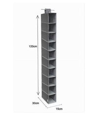 Organizer Armadio Portatutto Pensile Scarpe Borse 10 Ripiani 15x30x120 Cm 69705         