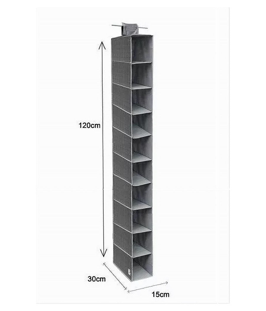 Organizer Armadio Portatutto Pensile Scarpe Borse 10 Ripiani 15x30x120 Cm 69705         