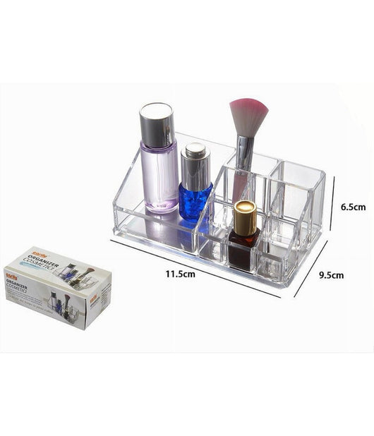 Organizer Box Trasparente 9 Scomparti Posti Per Trucchi Cosmetici Make Up 10248         