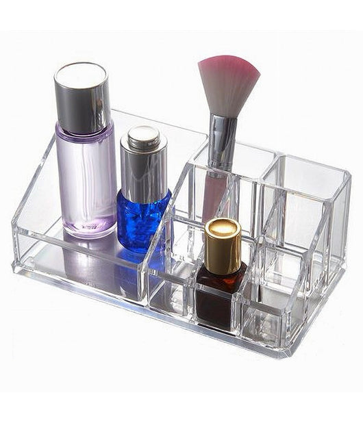 Organizer Box Trasparente 9 Scomparti Posti Per Trucchi Cosmetici Make Up 10248         