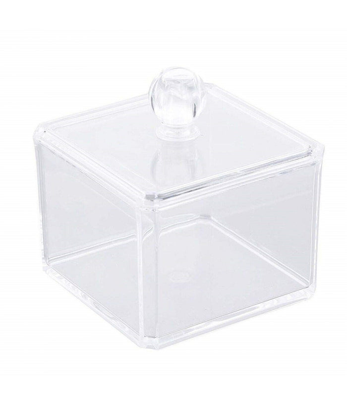 Organizer Contenitore Quadrato Porta Dischetti Struccanti Trucco Espositore Acrilico         