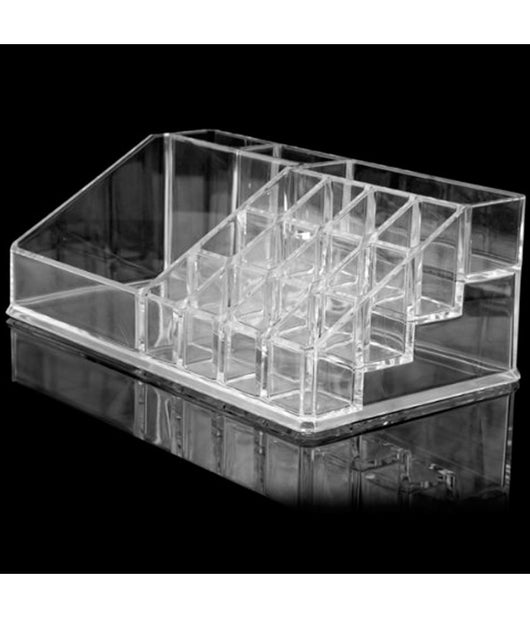 Organizer Cosmetici Make Up Accessori Espositore 16 Scomparti 17 X 9cm Acrilico         