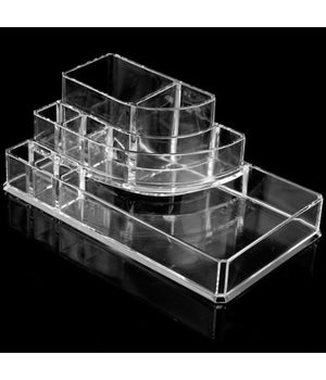 Organizer Cosmetici Make Up Accessori Espositore 8 Scomparti 17x9cm Acrilico         