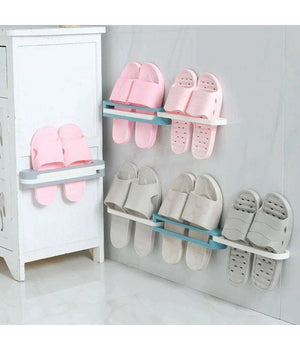 Organizer Da Parete 3 Posti Per Pantofole E Asciugamani Salvaspazio 2 Pezzi         