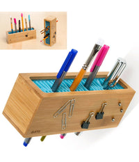 Organizer Da Tavolo Scrivania Porta Penne Pennelli Trucco Makeup 18x6x7cm         