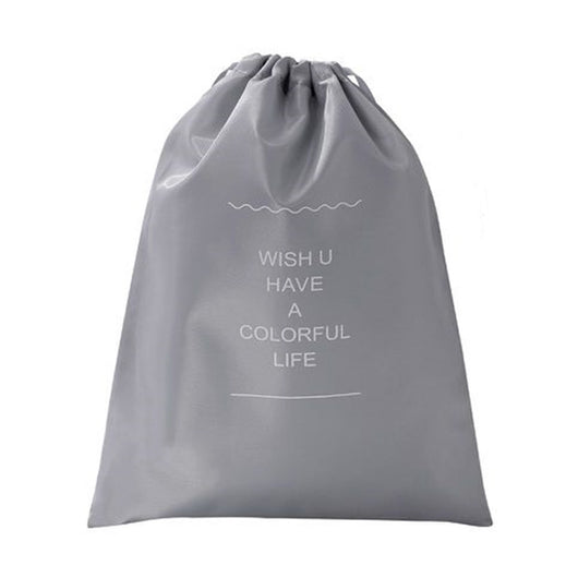 Trade Shop - Organizer Da Viaggio Organizza Valigia Bagagli Borsa Con Coulisse 36x27cm Grigia 87715         