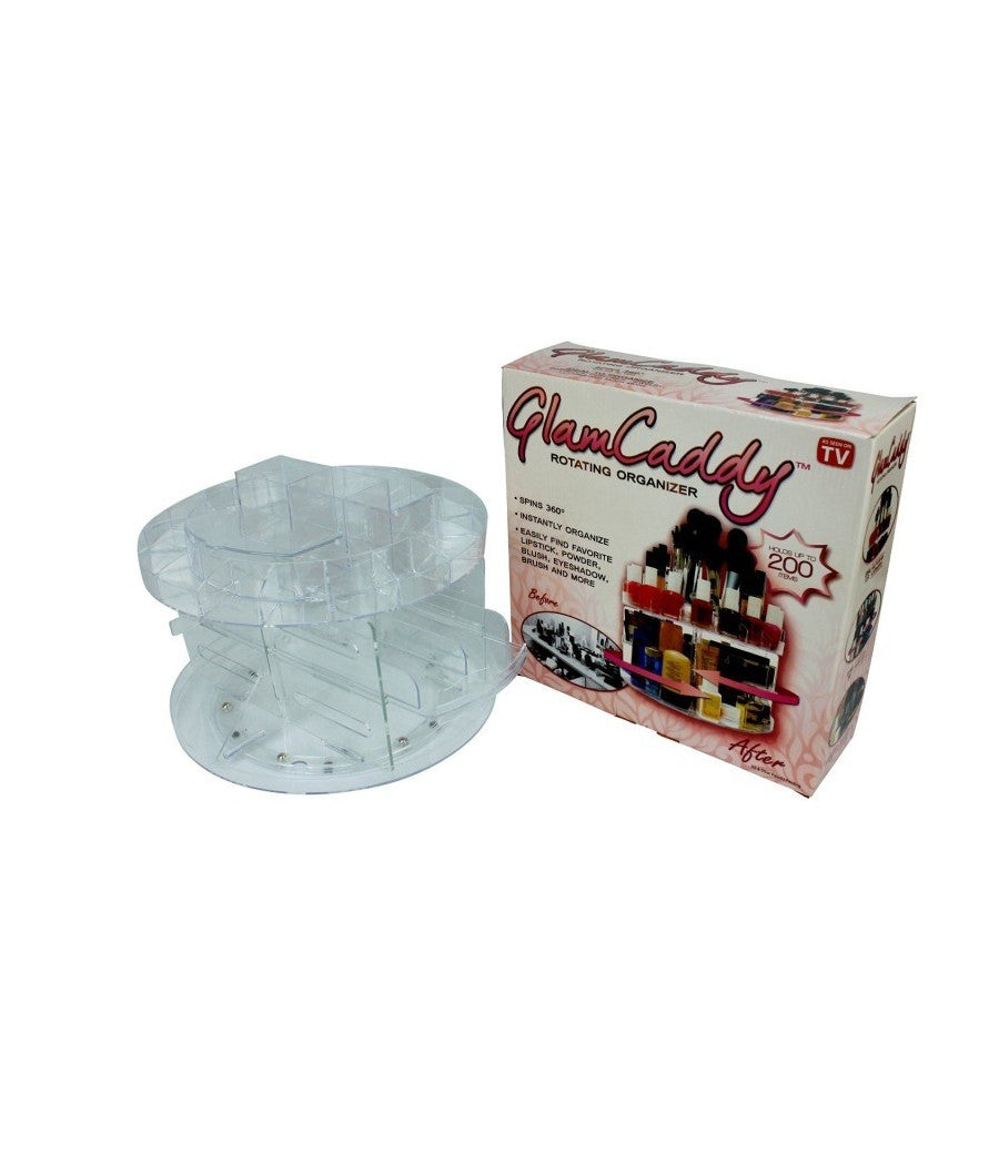 Organizer Espositore Cosmetici Make Up Trucco Girevole Rotante 360° Glam Caddy         