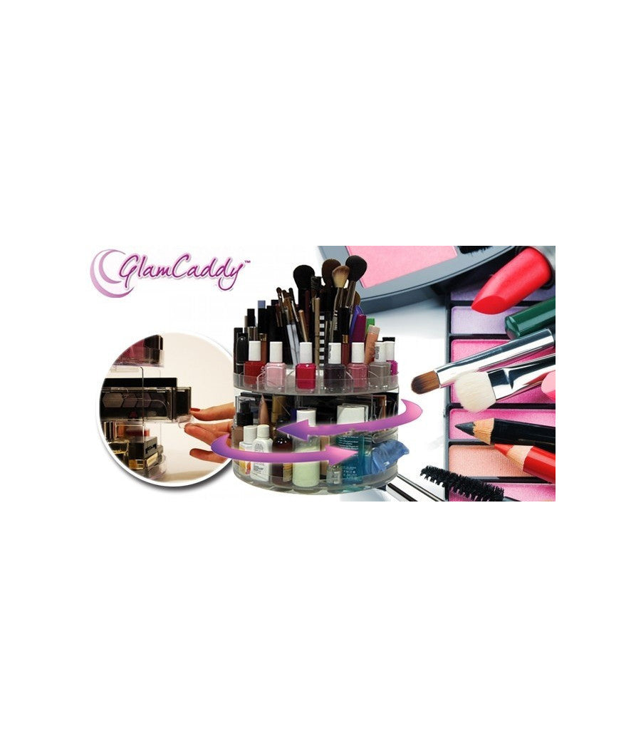 Organizer Espositore Cosmetici Make Up Trucco Girevole Rotante 360° Glam Caddy         