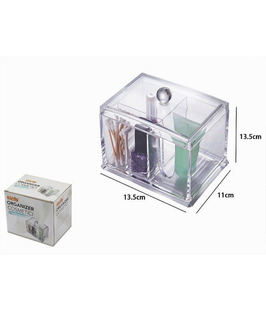 Organizer Espositore Rettangolare 4 Comparti  10243 Trucco Make Up Acrilico         