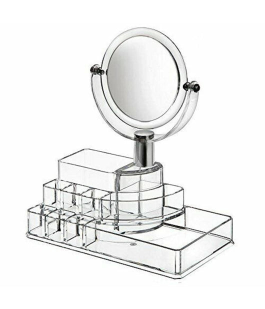 Organizer Espositore Trucchi Smalti Make Up Cosmetici Organizzatore Con Specchio         